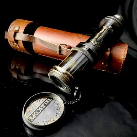 Vintage Brass Telescope with Leather Case Handcrafted